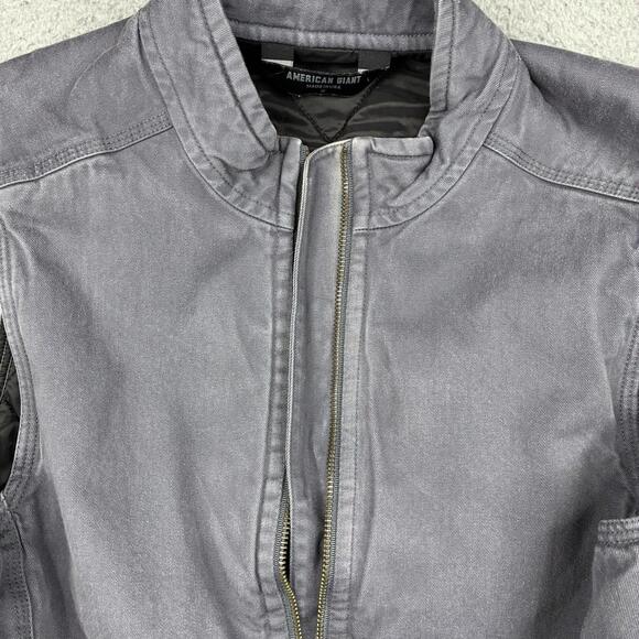 American Giant Vest Men’s Small Gray Full Zip Work Wear Outdoor Quilted USA - Picture 7 of 8
